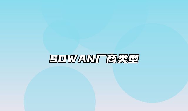 SDWAN厂商类型