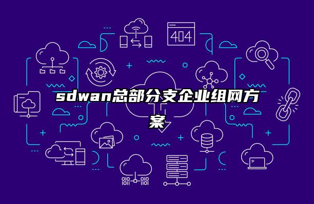 sdwan总部分支企业组网方案