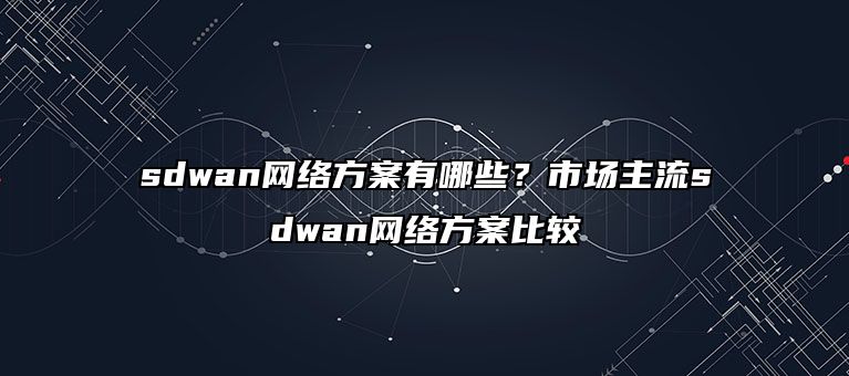 sdwan网络方案有哪些？市场主流sdwan网络方案比较