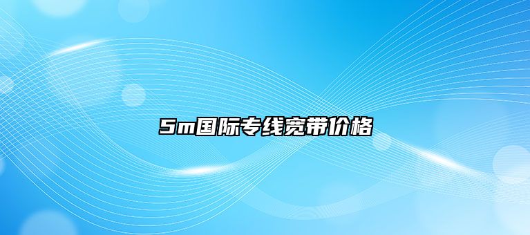 5m国际专线宽带价格