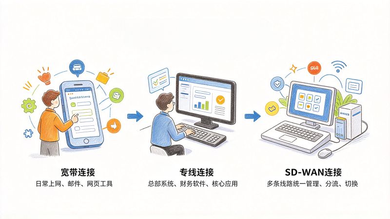 办公室网络怎么选？宽带、专线和 SD-WAN 有什么区别